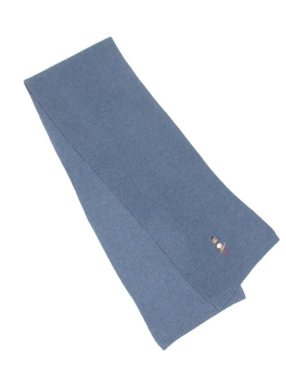 POLO RALPH LAUREN Blue Ribbed Ski Teddy Bear Scarf /894
